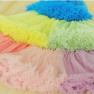 Fluffy tulle fabric for tutu dresses, Lolita style, pleated mesh for cake skirts 15 colors