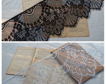 3Meters 25cm Width Black Eyelash Lace Trim Lace Fabric Underwear Lace Materials Dress Decoration Clothing Bra Handmade DIY Craft
