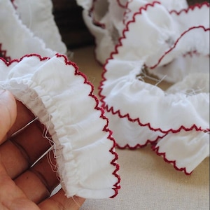 2CM wide cotton pleated lace, suitable for handmade DIY doll clothes, neckline, hat decoration
