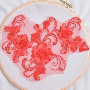 3d bridal lace applique, wedding dress bridal veil embellishment, bridal applique