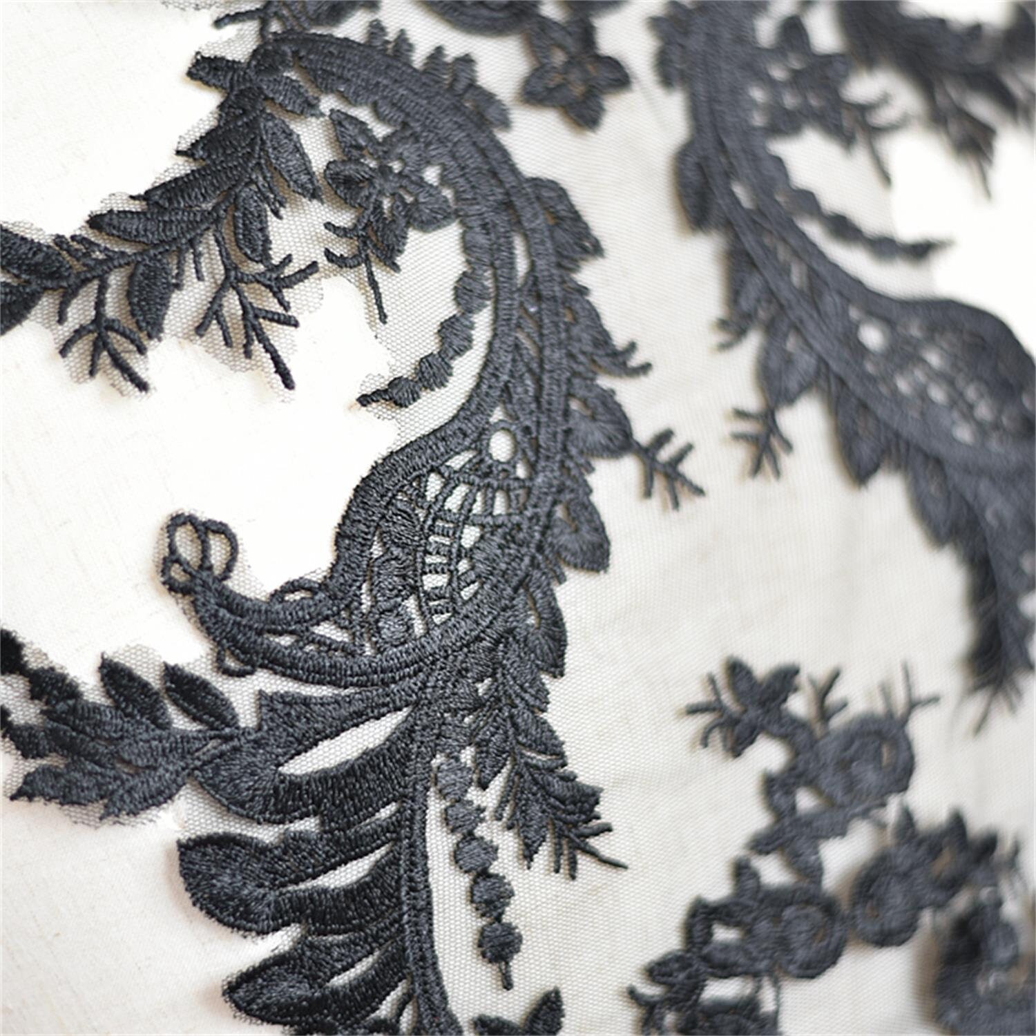 White and Black Lace Appliqué Costume Design Jewelry Design Etsy