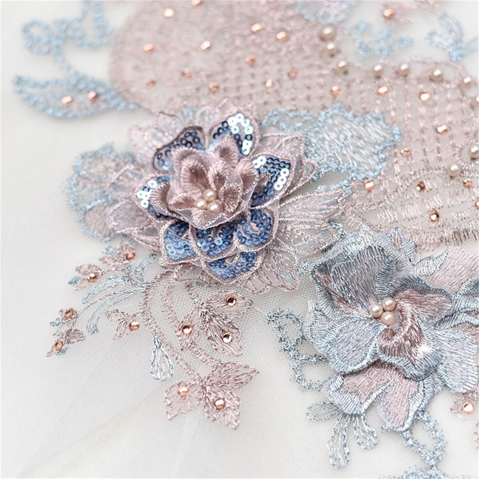 Multi-Color 3D Floral Lace Applique main image 0