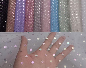 Pailletten Pailletten Pailletten Tulle Spitze Stoff Für Kleider Stage Wear Kopfbedeckung Haarschmuck