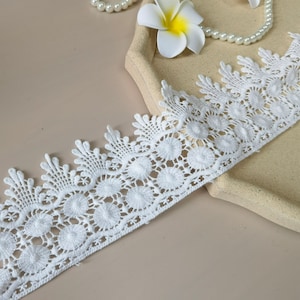 2YARDS Vintage fan-shaped cotton lace trim, white cotton lace trim, underwear lace trim