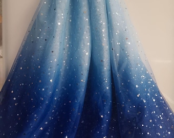 Bingbing Gradient Star Moon Lace Fabric, Soft Star Moon Lace Fabric For Cocktail Dresses, Wedding Dresses, Kids Wear