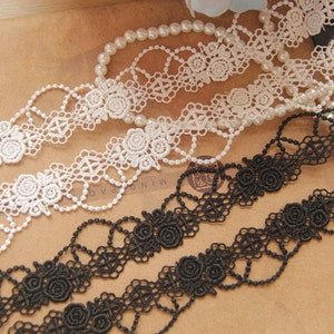 2 yards white venetian lace lace delicate double rose embroidery lace lace DIY handmade accessories