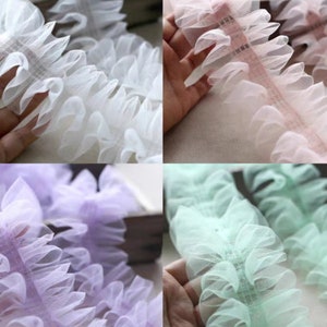 Soft tulle pleated chiffon ruffled lace, suitable for Tutu dresses, cakes, weddings, sewing