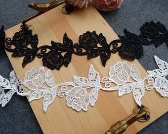 2 yards white Flower Lace Venice Embroidery Lace Trim for Bridal, Millinery, Headbands, Costume design
