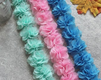 Chiffon flower, DIY baby headband, material flower, headband flower, DIY supplies, fabric flower,