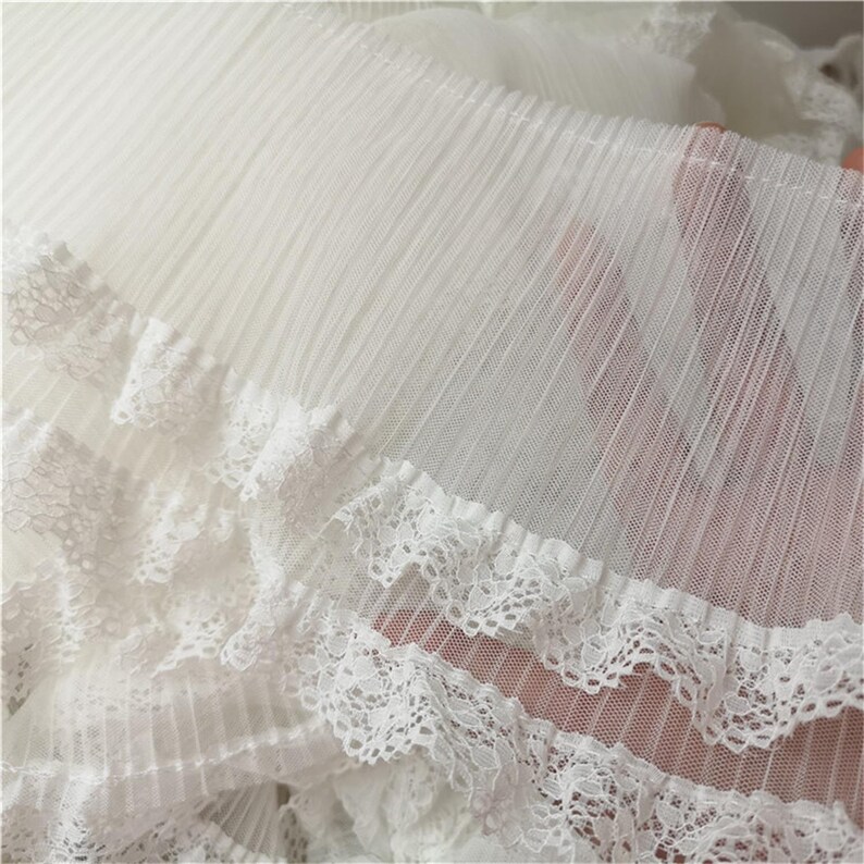 Double Mesh Gauze Pleated Lace Cake Skirt 15cm 5.9 White | Etsy