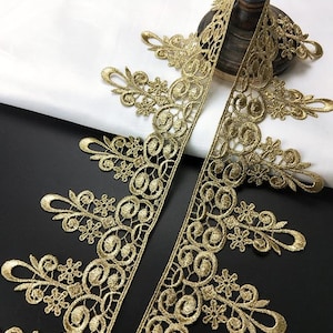 Gold / Silver Embroidery Lace Decoration, DIY Wedding Decoration Lace Decoration, DIY Crown Lace Decoration, Cosplay Lace Decoration