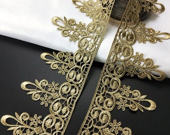 Décoration de dentelle de broderie d’or/argent, décoration de dentelle de décoration de mariage de DIY, décoration de dentelle de couronne de DIY, décoration de dentelle de cosplay