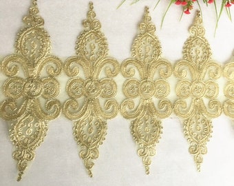 Vintage Gold Spitze Borte, Gold Spitze, Braut Brautkleid Rand Spitze, Hochzeit Handschuhe Borte Spitze