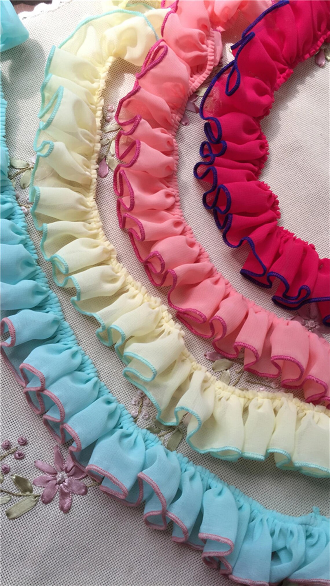 High quality Multi color pleated ribbons ruffled chiffon Etsy