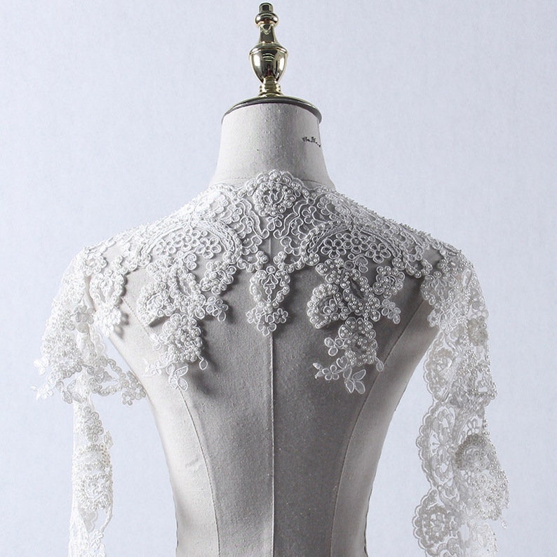 Bridal hand beaded lace lace trim Alencon Lace Trim Bridal veil trim Bridal Lace trim beaded veil trim