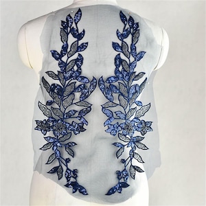 Luxury Handmade Beaded Sequin Applique, Luxury Beaded Sequined Lace Applique, Bridal Gown Prom Dress Dance Costume
