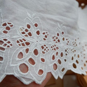 White Embroidered Sewing Cotton Lace Trim, 16 Cm Wide - Etsy
