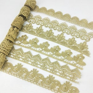 Gold lace edge decorative fabric, suitable for cake tassels, wedding bridal dresses, clothing or jewelry, handicrafts and sewing