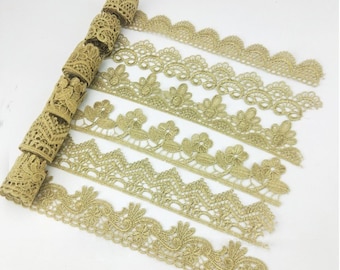 Gold lace edge decorative fabric, suitable for cake tassels, wedding bridal dresses, clothing or jewelry, handicrafts and sewing
