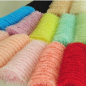 Multi-layer pleated puff tulle, tutu dress, cake skirt, pettiskirt ruffle, pleated mesh trim for cake skirt,