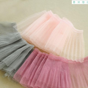 Mesh organ pleated lace trim for sleeve neckline cuff Barbie skirts, baby fluffy skirts, skirt sleeves