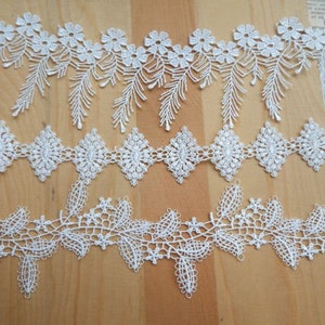 Exquisite white lace trim, Venice flower lace trim, DIY wedding earring lace, lace collar dress, bridal lace trim