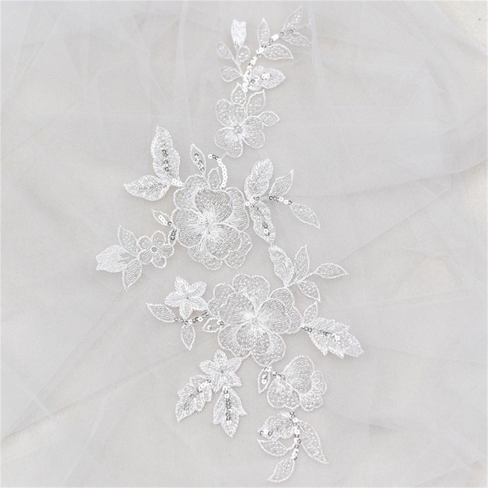 Unique 3D Embroidered Lace Flower Dress Bridal Lace Applique Etsy