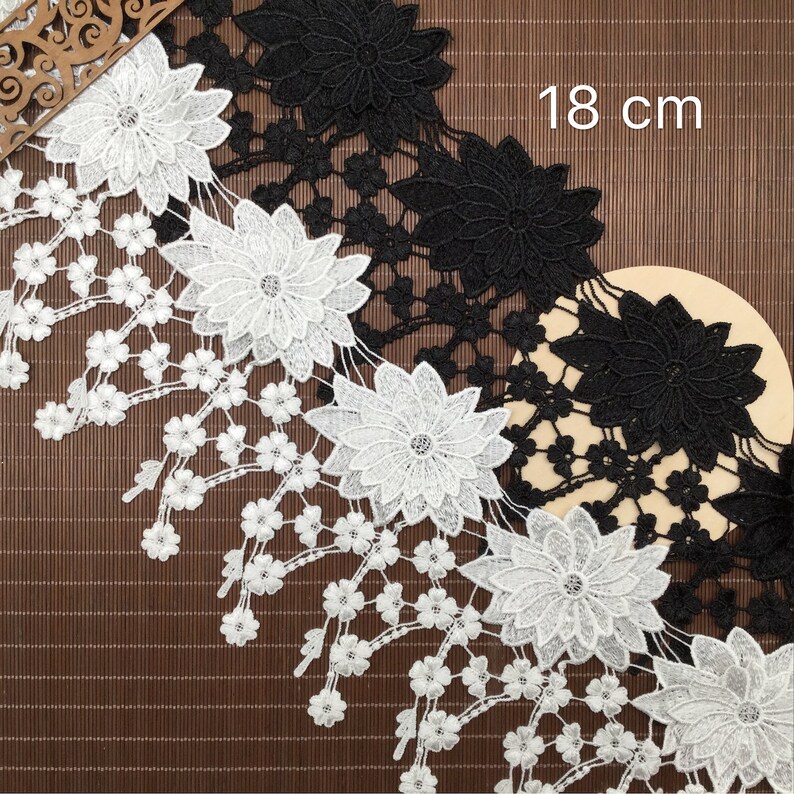 wedding lace supply flowers fringed fringe decoration lace Exquisite 3D white Venise fringed lace decoration