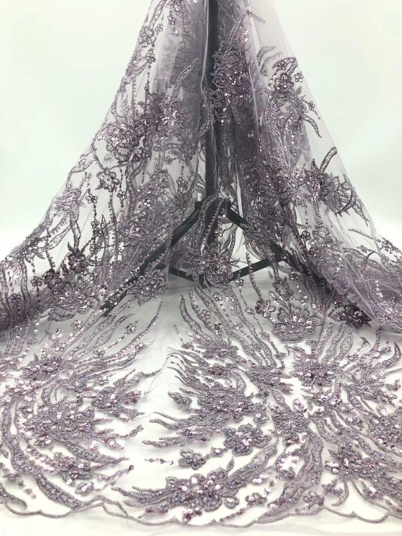 white lace Sequin beaded lace fabric bridal lace sequin lace embroidery floral lace 1 yard wedding lace