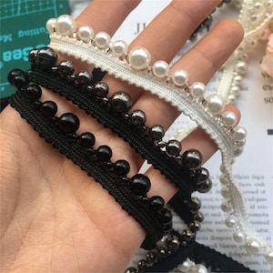 パールレーストリム、パールビーズトリム、ブライダルサッシュ、ビーズジュエリートリムウェディングDIY、ドレスDIY用クリアビーズトリム