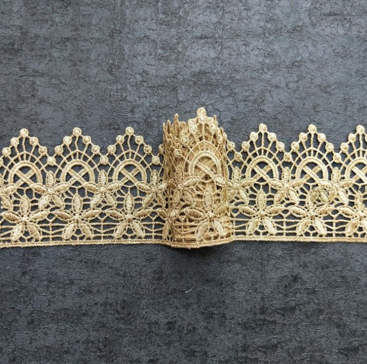 Metallic Gold Lace Trim Gold Vintage Scalloped Lace Trim DIY Etsy