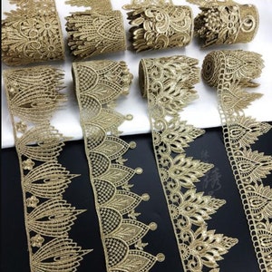 Gold widened and thickened lace lace, crown lace decoration handmade DIY gold lace decoration