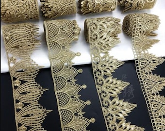 Gold widened and thickened lace lace, crown lace decoration handmade DIY gold lace decoration