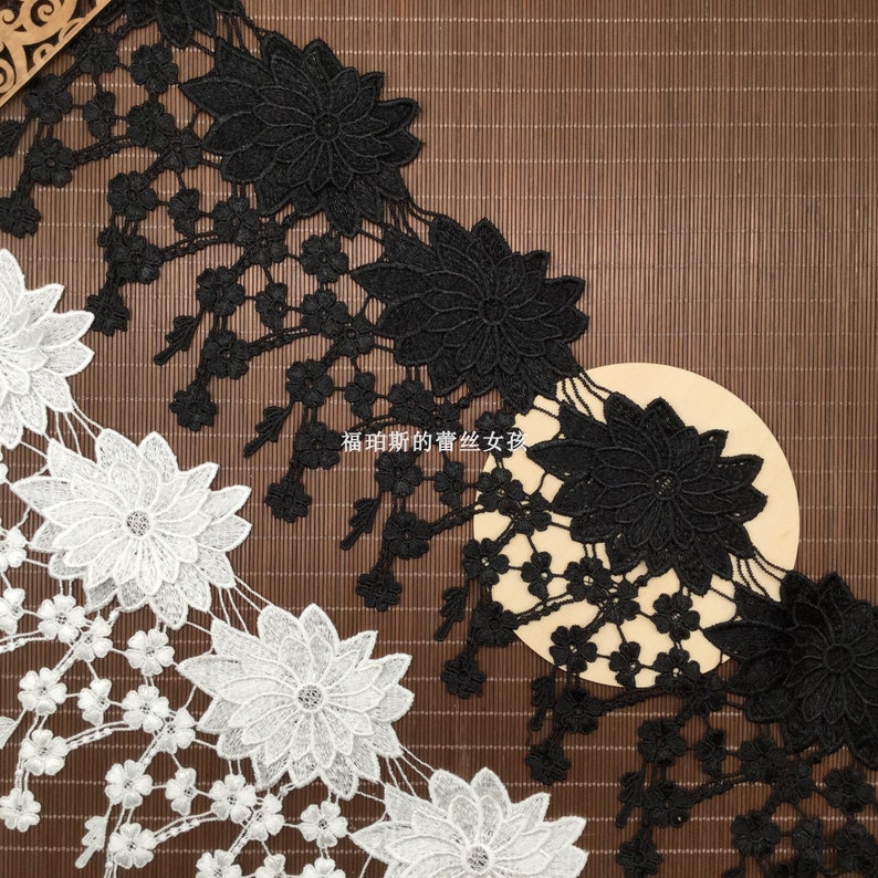 wedding lace supply flowers fringed fringe decoration lace Exquisite 3D white Venise fringed lace decoration