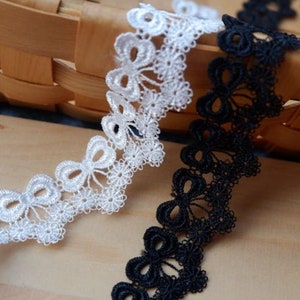 2 yards nœud dentelle motif de dentelle garniture, collier dentelle dentelle garniture, enveloppe cadeau de dentelle d’arc, dentelle embellie, voile, ceinture