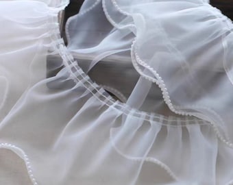 White pearl organza lace ribbon, suitable for applique sewing process wedding dress decoration DIY decoration