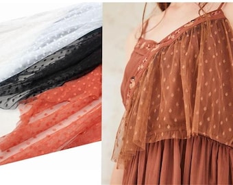 3 colors into beautiful mesh polka dot stretch lace fabric DIY skirt dress stitching wedding dress home accessories