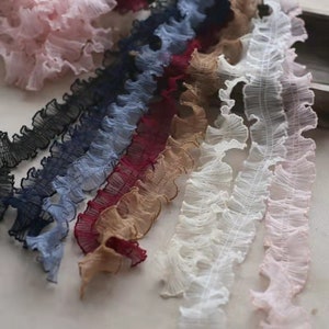 1.96&quot; mesh pleated lace, handmade DIY doll clothes, hat lace trim