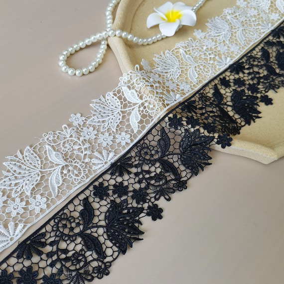 2.5 Inches Wide Delicate Hollow Lace, Embroidered Lace, Lace Trim on Dress  - Etsy