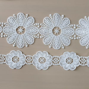 2 yards for Wedding Dress Supplies Costume Design Flower Applique Lace Trim