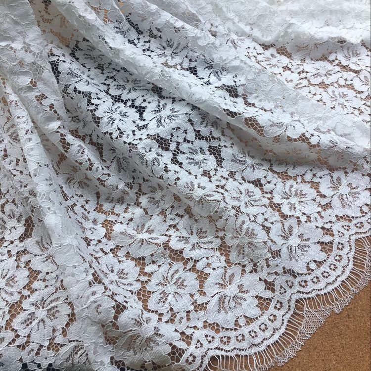 High-quality off-white gorgeous Alencon lace fabric with | Etsy
