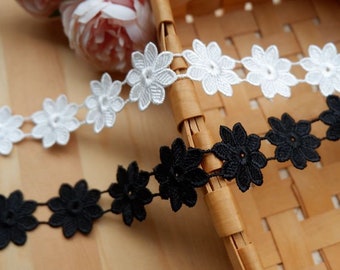 White Lace Applique, Flower Trim, White Venice Lace Trim, Clothing Lace Trims