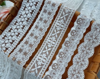 2 YARDS high-quality cotton lace decoration, retro embroidery lace, DIY wedding decoration