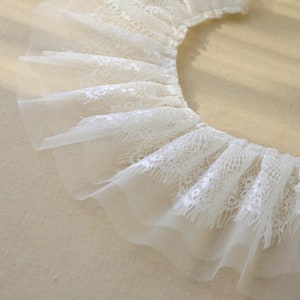 1 YARD three-layer pleated eyelash lace decoration, hem skirt, DIY extension skirt