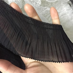 Premium white and black chiffon ruffled lace trim, ruffled lace, ruffled lace, 5.5 cm 2.1&quot;, fashion, dress design