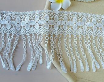 2 YARDS white Venetian fringe lace, suitable for wedding curtain lace supply