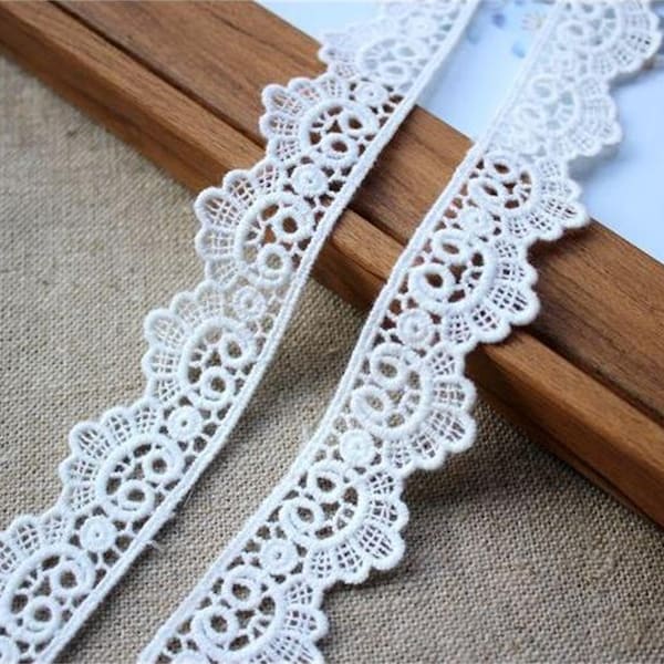 Off White Cotton Lace Trim, Cotton Ribbon Lace, Lace Trimming, Lace Gift Wrap, Embellishment Lace