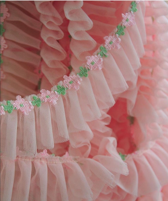 Ruffle Beaded Lace Trim Pleated Ribbon Fabric Doll Skirt Edging Hem 2.36'' Width 