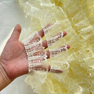 1.96&quot; wide beige apricot pleated umbrella lace trim, suitable for skirt plush toys, home decoration lace accessories