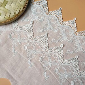 Gray-white Fan-shaped Pure Cotton Trim With 9.8-inch Wide Lace - Etsy